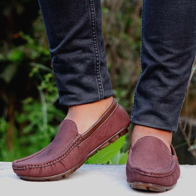 Unique Premium Quality Chocolate Plane Loafer shoes Code: 1092
