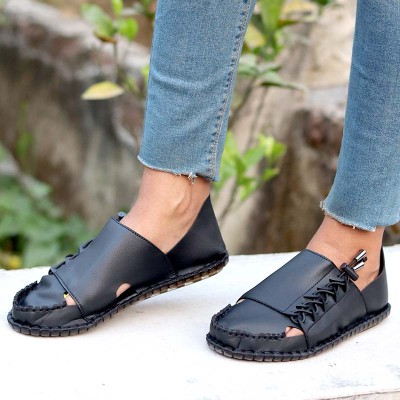 rtificial Leather Super Soft Genuine black china Sandal ( kalo side fita) Code: 1006